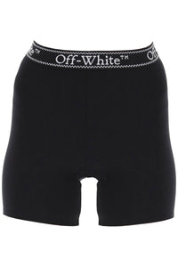 Off-white sporty shorts with branded stripe OWVH051S24JER001 BLACK WHITE