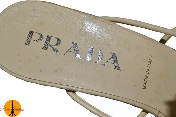 新的Prada米色涼鞋鞋36/6
