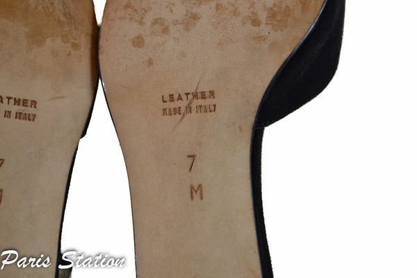 Yves Saint Laurent Black Suede Sandals Size 7