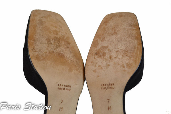 Yves Saint Laurent黑色絨面革涼鞋尺寸7