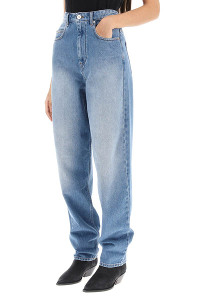 Isabel marant etoile 'corsy' loose jeans with tapered cut PA0001FA A1H02E LIGHT BLUE