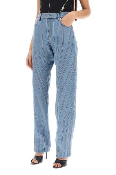 Mugler spiral baggy jeans PA0327211 MEDIUM BLUE