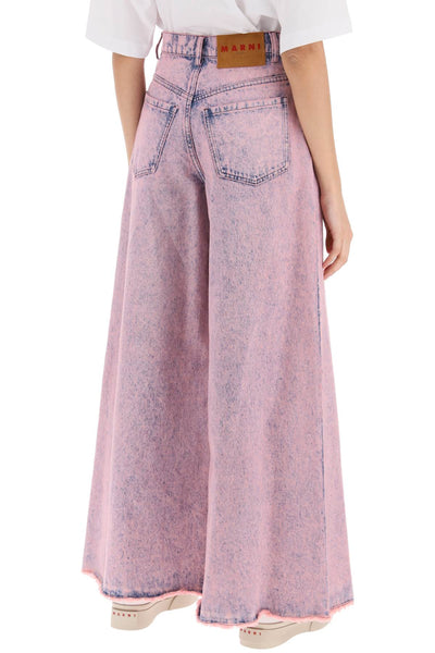 Marni wide leg jeans in overdyed denim PAJD0340A0USCV96 PINK GUMMY