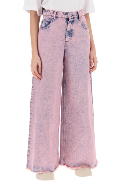Marni wide leg jeans in overdyed denim PAJD0340A0USCV96 PINK GUMMY