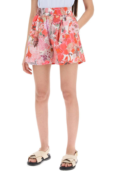 Marni floral print shorts PAMA0387A0UTC377 PINK CLEMATIS