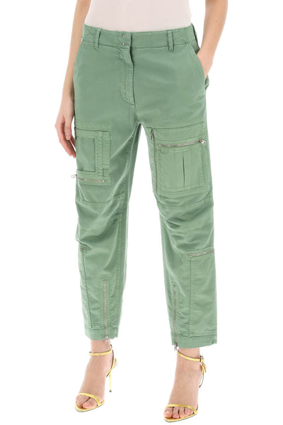 Tom ford stretch cotton twill cargo pants PAW555 FAX1146 GREEN SPRUCE