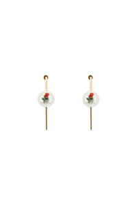 Saf safu 'pearl & roses' hoop earrings PEARL ROSES HOOP GOLD
