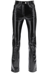 Courreges vinyl-effect coated cotton pants PERCPA013VY0014 BLACK