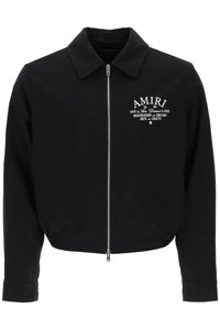 Amiri blouson jacket with arts district embroidery PF23MOS023 BLACK
