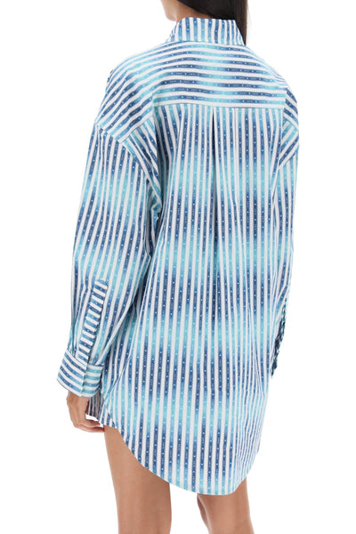 Amiri oversized striped shirt PF23WSL004 BLUE