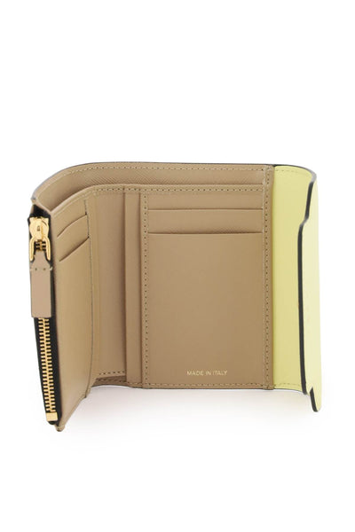 Marni bi-fold wallet with flap PFMO0052U8LV520 VANILLA OLIVE SOFT BEIGE