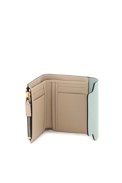 Marni bi-fold wallet with flap PFMO0052U8LV520 TEA GREEN LIMESTONE LCAMEL
