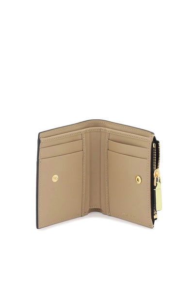Marni multicolored saffiano leather bi-fold wallet PFMO0054U1LV520 VANILLA OLIVE SOFT BEIGE