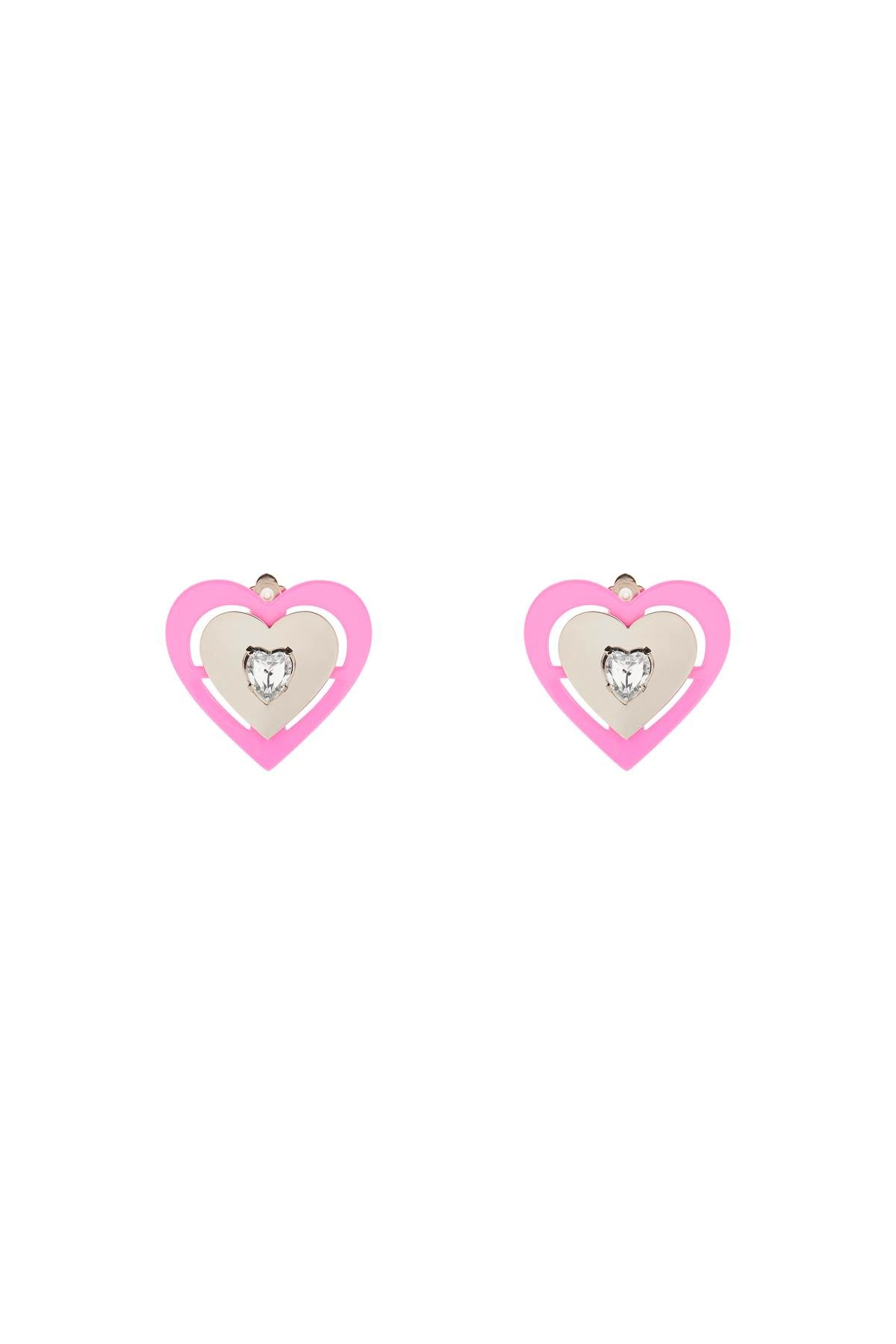 Saf safu 'pink neon heart' clip-on earrings PINK NEON HEART EARRINGS PINK