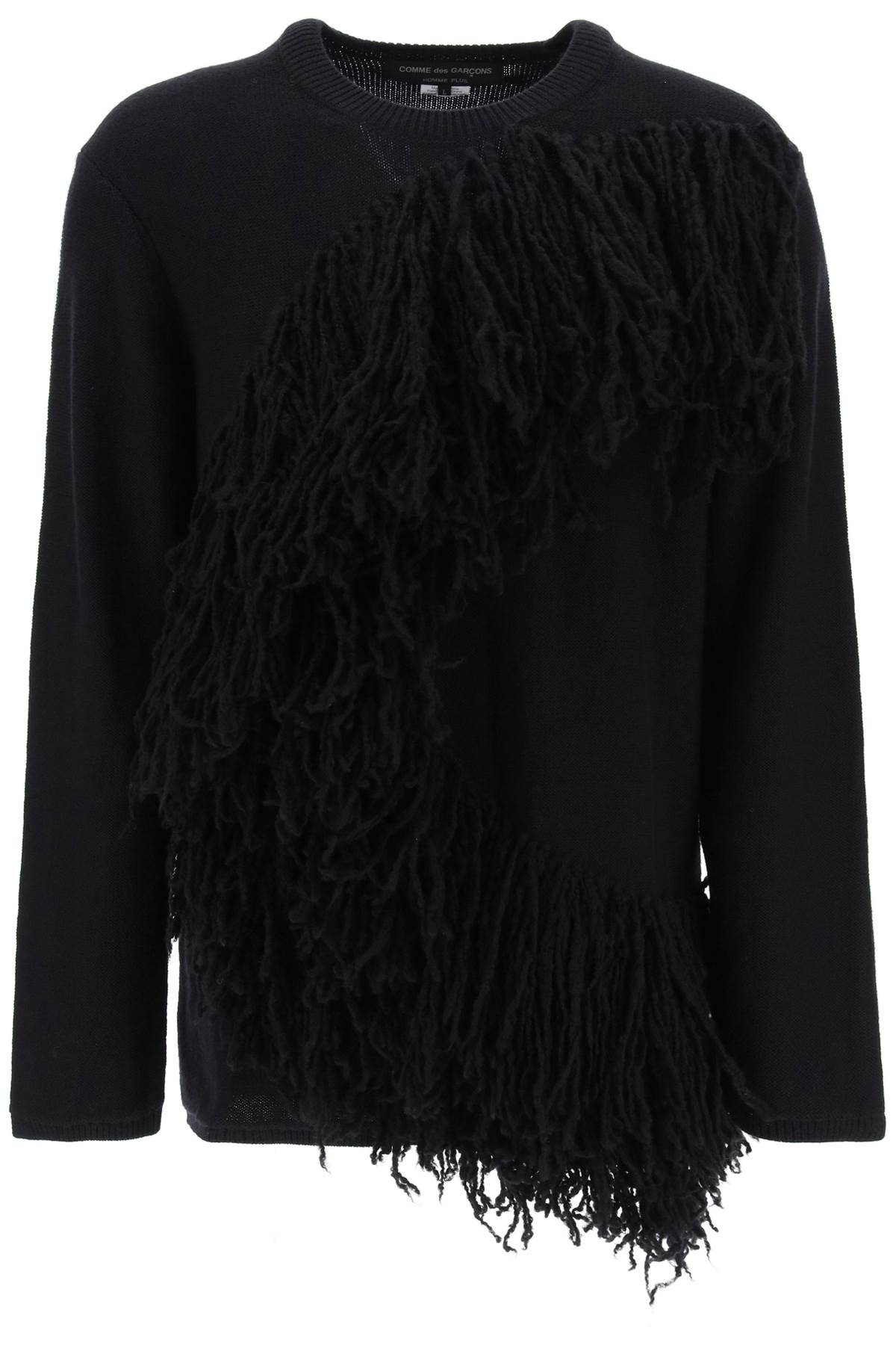 Comme des garcons homme plus wool sweater with fringes – Italy Station