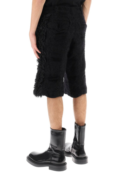 Comme des garcons homme plus fur-effect knitted shorts PL P026 BLACK BLACK