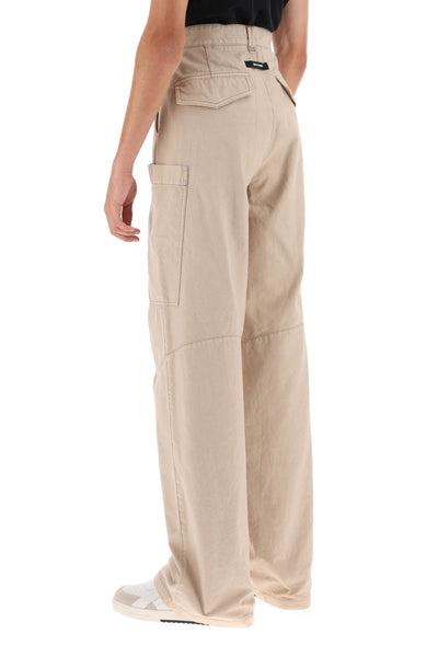 棕櫚天使棉質工裝褲 PMCF025F23FAB001 米色 黑色