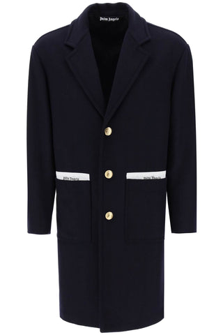 Palm angels sartorial tape wool cashmere coat PMER016E23FAB001 NAVY BLUE