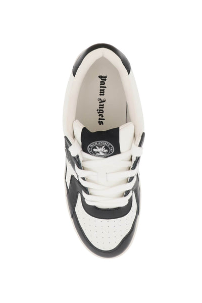 Palm angels 'palm university' two-tone leather sneakers PMIA078E23LEA001 WHITE BLACK