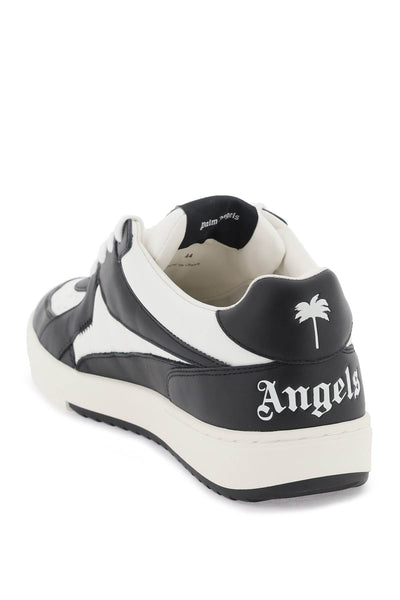 Palm angels 'palm university' two-tone leather sneakers PMIA078E23LEA001 WHITE BLACK