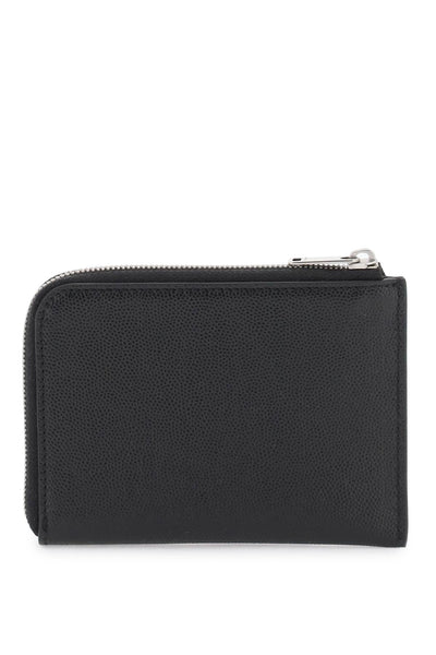 Palm angels mini pouch with pull-out cardholder PMND010S23LEA003 BLACK WHITE