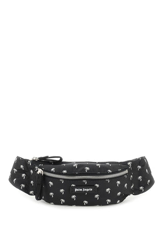 Palm angels beltpack with all-over palms motif PMNO007S23FAB001 BLACK WHITE