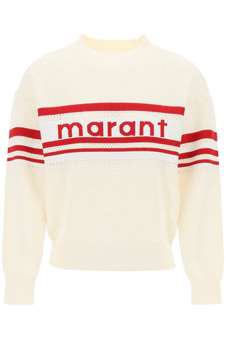 Isabel marant etoile "arwen logo perforated knit pullover PU0407FA B1L10E ECRU