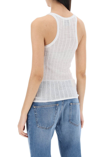 Isabel marant "perforated knit top PU0436FA B2L01I WHITE