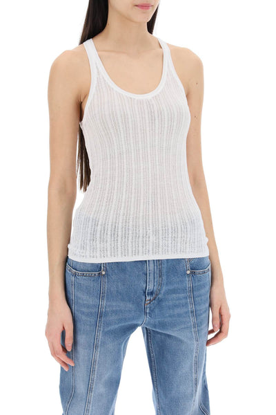 Isabel marant "perforated knit top PU0436FA B2L01I WHITE