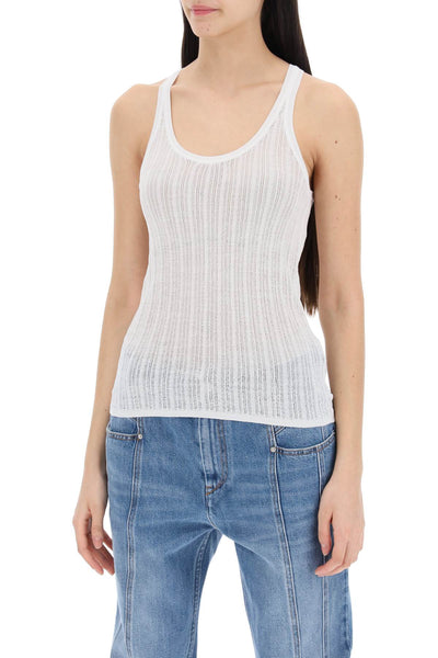 Isabel marant "perforated knit top PU0436FA B2L01I WHITE