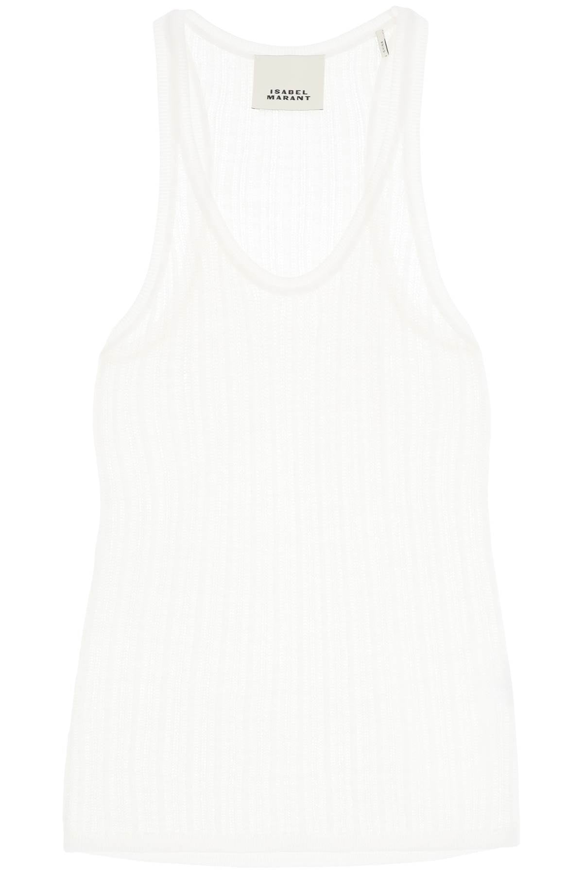 Isabel marant "perforated knit top PU0436FA B2L01I WHITE