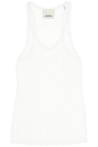 Isabel marant "perforated knit top PU0436FA B2L01I WHITE