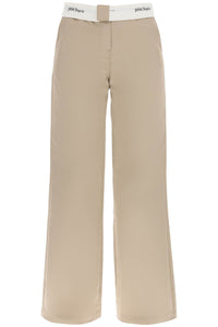 Palm angels reversed waistband chino pants PWCA105S23FAB001 BEIGE WHITE