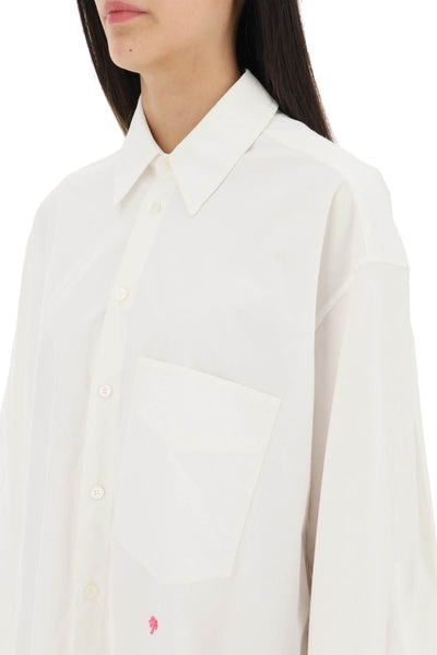 棕櫚天使喇叭袖襯衫洋裝 PWDG005S23FAB001 白色 黑色