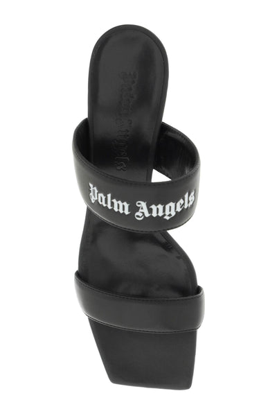 Palm Angels 標誌皮革穆勒鞋 PWIH017S23LEA001 黑色 白色