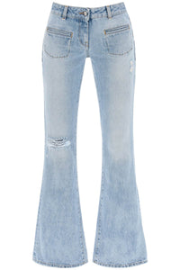 Palm angels low-rise waist bootcut jeans PWYB031F23DEN001 LIGHT BLUE  BROWN