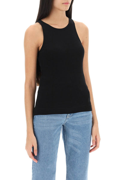 By malene birger amani ribbed tank top Q71679008Z BLACK