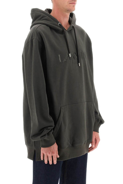 Lanvin hoodie with curb embroidery RMHO0009J210H23 LODEN