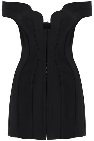 Mugler bustier dress with wavy neckline RO1522182 BLACK