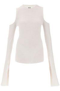 Rick owens sweater with cut-out shoulders RP01D2611 RIBM MILK
