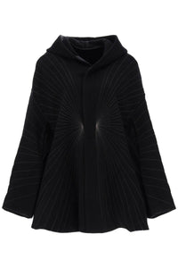 Rick owens 'peter' coat with radiance embroidery RP02C1744 WFNEM2 BLACK DUST