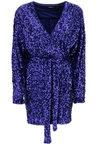 Rotate 'samantha' sequined mini dress RT2293 BLUE IRIS