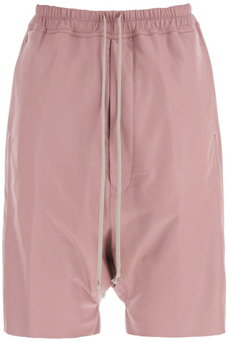 Rick owens leather bermuda shorts for RU01D3384 LLP DUSTY PINK