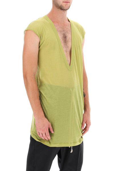 Rick owens 'dylan' maxi t-shirt with v-neck RU02C7157 UC ACID