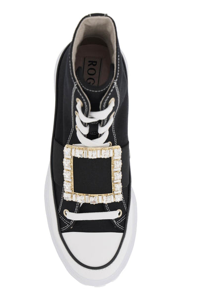 Roger vivier viv' go-thick canvas high-top sneakers with buckle RVW64635860Q4U NERO