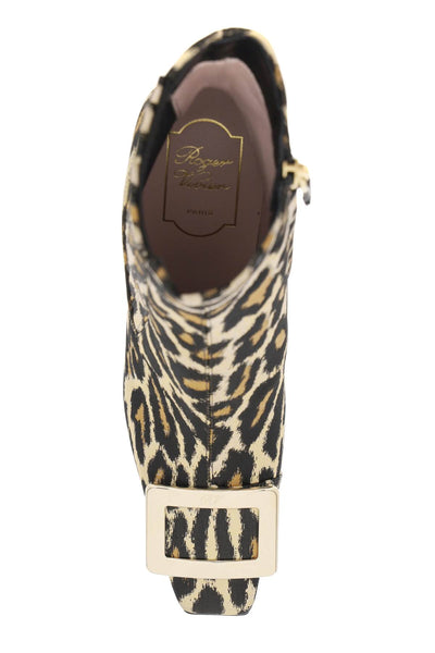 Roger vivier leopard jacquard 'belle vivier' chelsea boots RVW71330330KCR BEIGE