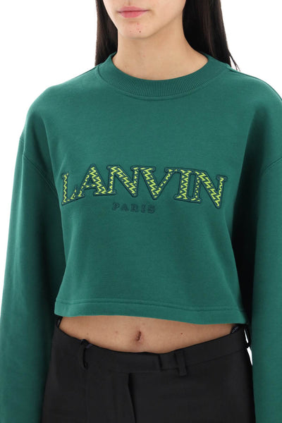 Lanvin cropped sweatshirt with embroidered logo patch RWSS0012J209P24 BOTTLE