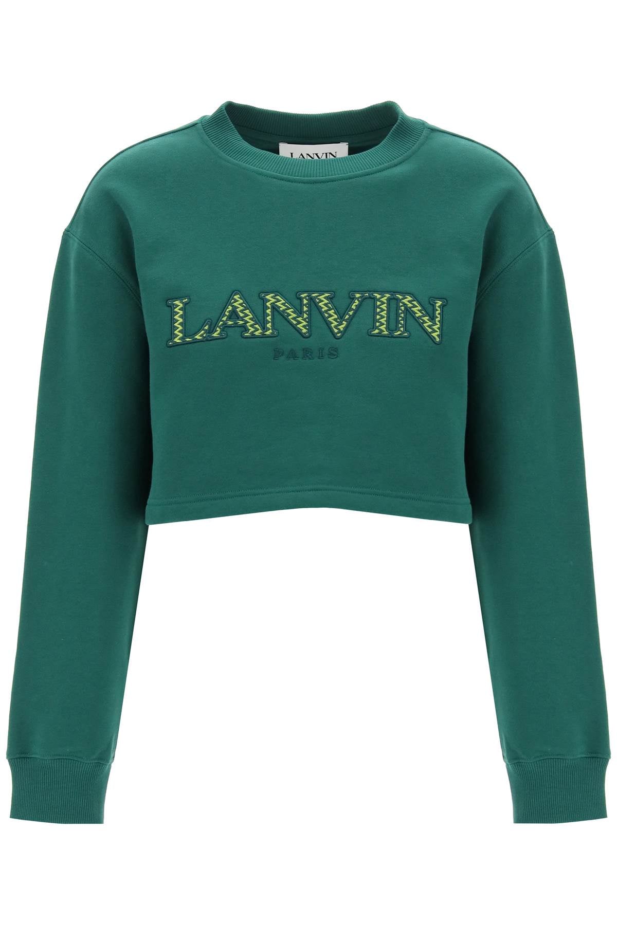 Lanvin cropped sweatshirt with embroidered logo patch RWSS0012J209P24 BOTTLE