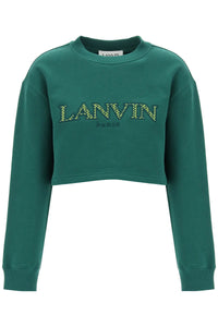 Lanvin cropped sweatshirt with embroidered logo patch RWSS0012J209P24 BOTTLE