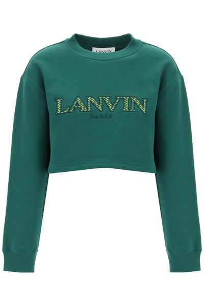 Lanvin cropped sweatshirt with embroidered logo patch RWSS0012J209P24 BOTTLE